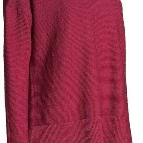 218.00 NWT EILEEN FISHER L HIBISCUS ORGANIC LINEN STRETCH TOP HI/LOW HEM - Picture 6 of 9